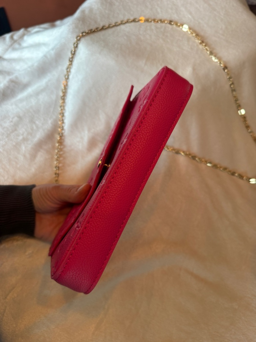 Louis Vuitton Fuchsia Monogram Chain Crossbody with Card Holder - Picture 5 of 10